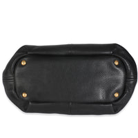 Black Vitello Daino Small Tote Bag