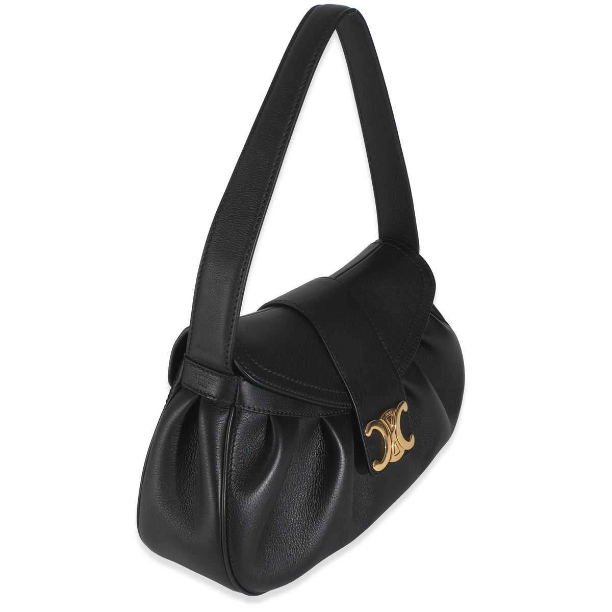 Black Supple Calfskin Medium Polly Bag