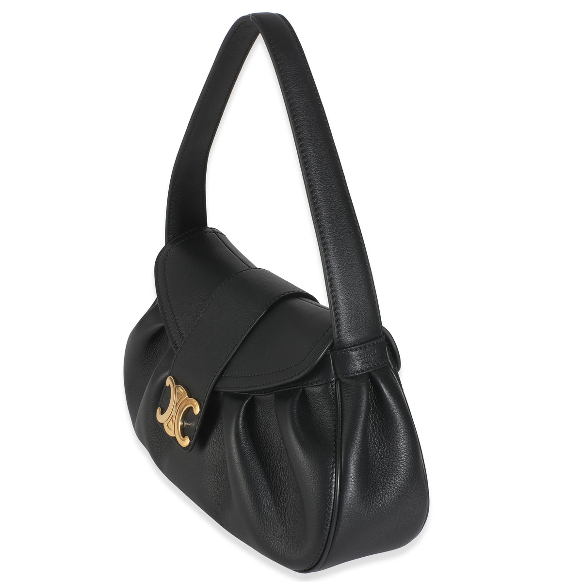 Black Supple Calfskin Medium Polly Bag