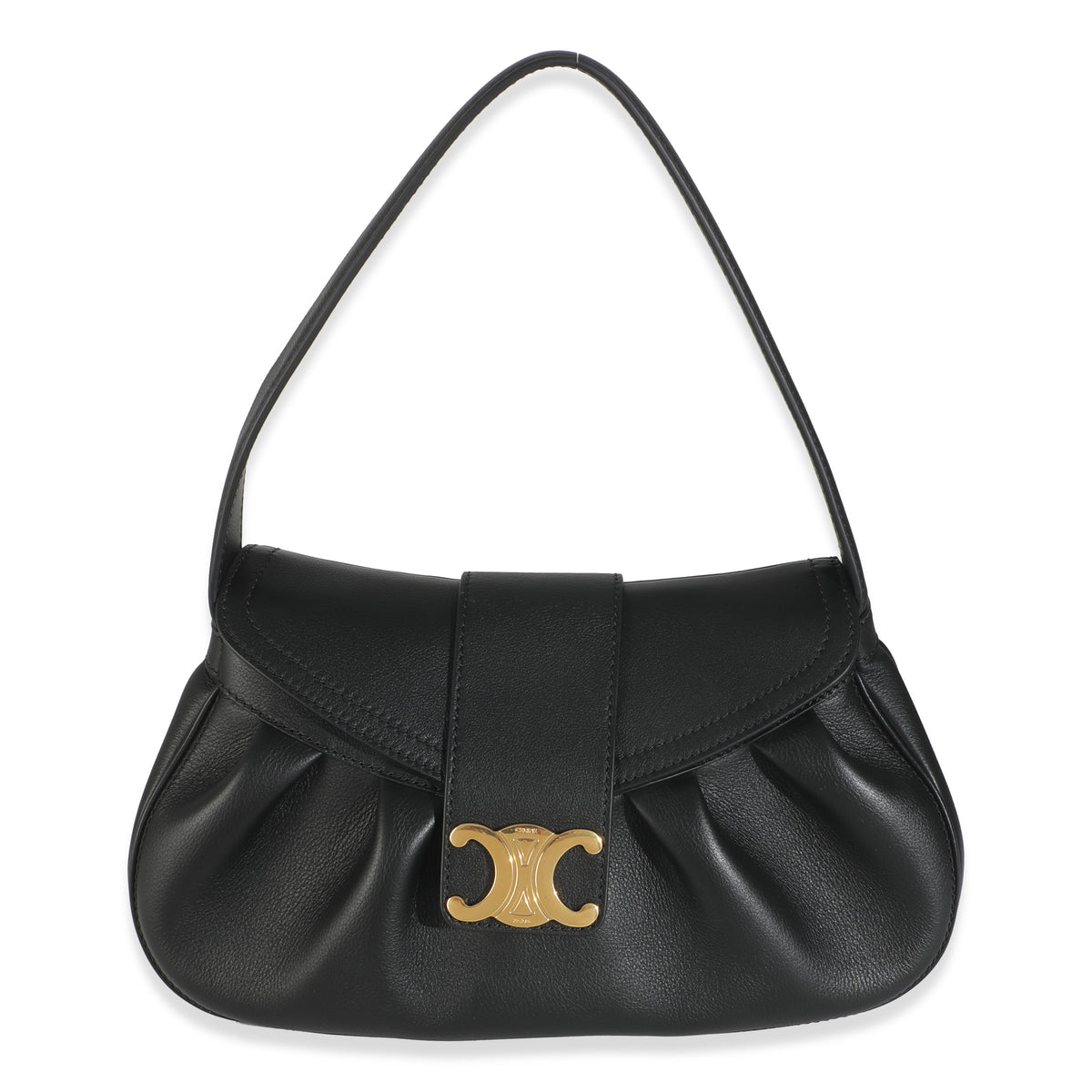 Black Supple Calfskin Medium Polly Bag