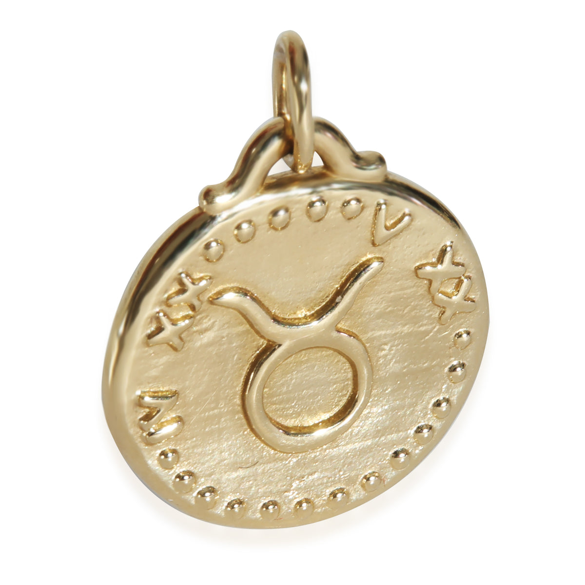 Yellow Gold Enamel Taurus Pendant Pendant