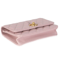 Pink Quilted Caviar Sweetheart Wallet On Chain