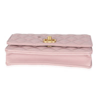 Pink Quilted Caviar Sweetheart Wallet On Chain