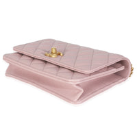 Pink Quilted Caviar Sweetheart Wallet On Chain