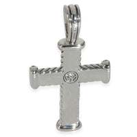 Sterling Silver Diamond Chevron Cross Pendant