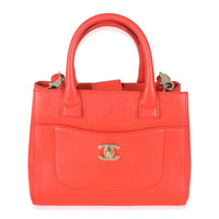 Orange Grained Calfskin Mini Neo Executive Shopper Tote