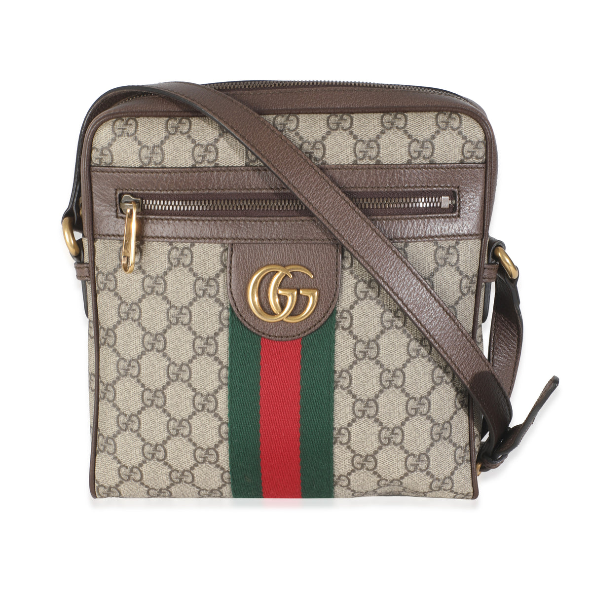 Beige GG Supreme Ophidia Small Messenger Bag