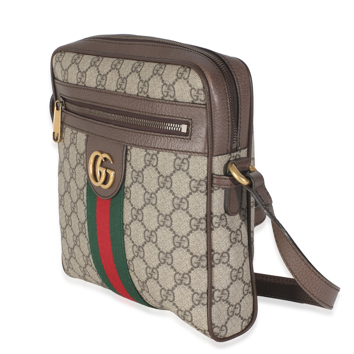 Beige GG Supreme Ophidia Small Messenger Bag