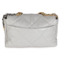 Light Grey Quilted Lambskin Large Chanel 19 Flap Bag