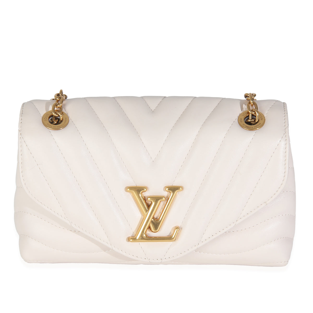 Ivory Quilted Calfskin New Wave Chain Bag