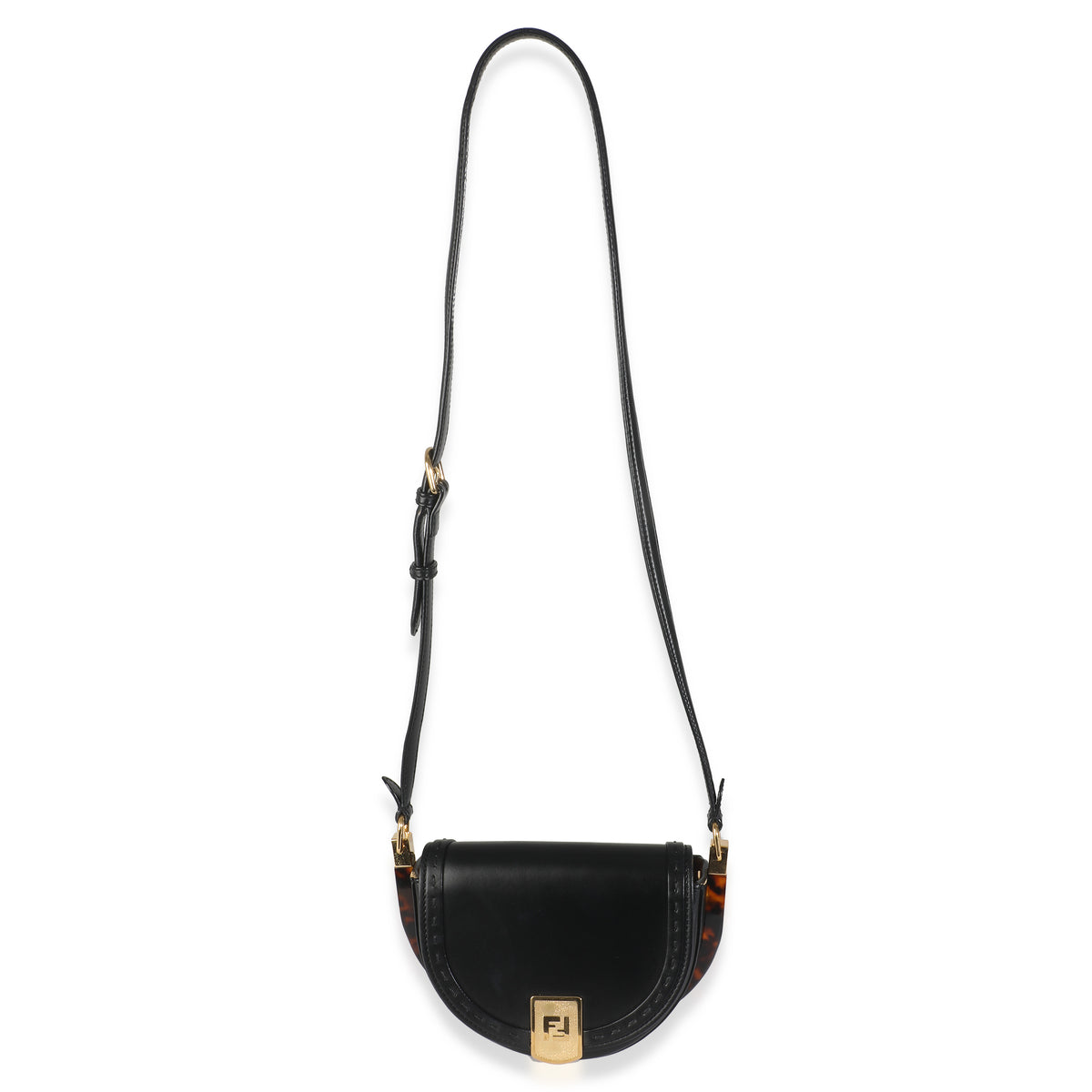 Black Vitello King Plexiglass Moonlight Shoulder Bag