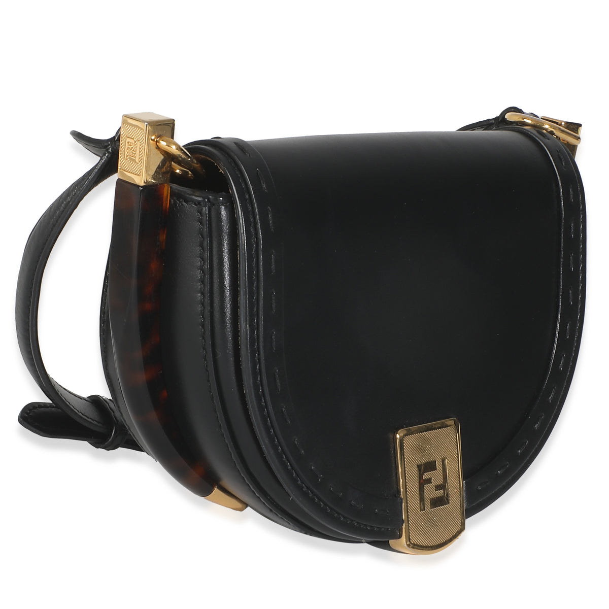 Black Vitello King Plexiglass Moonlight Shoulder Bag