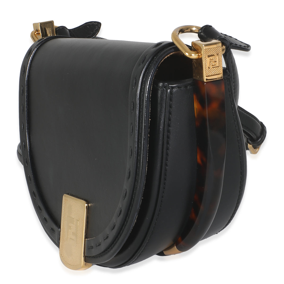Black Vitello King Plexiglass Moonlight Shoulder Bag