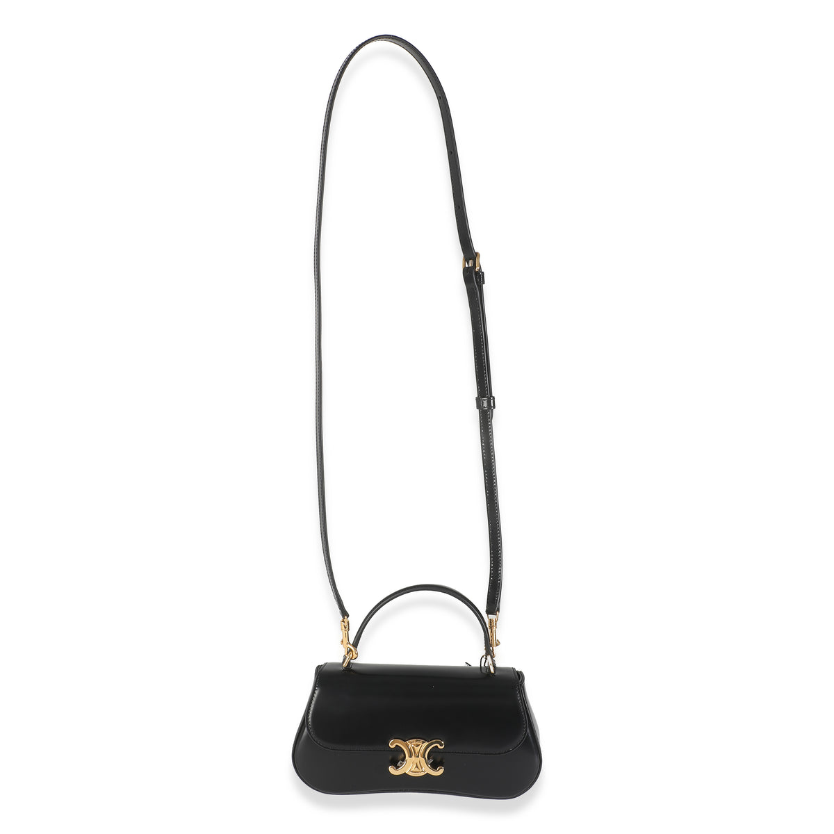 Black Smooth Calfskin Teen Lola Top Handle Bag