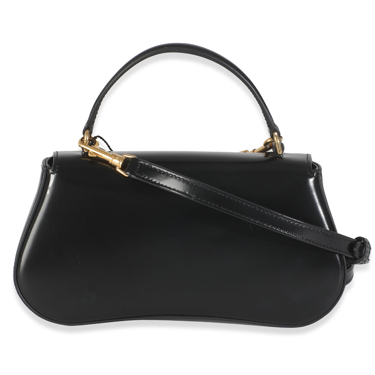 Black Smooth Calfskin Teen Lola Top Handle Bag