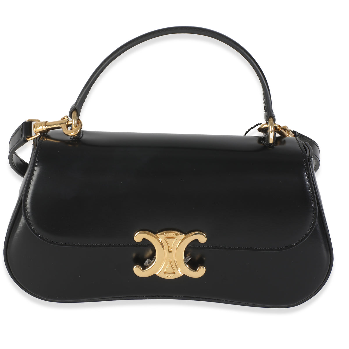 Black Smooth Calfskin Teen Lola Top Handle Bag