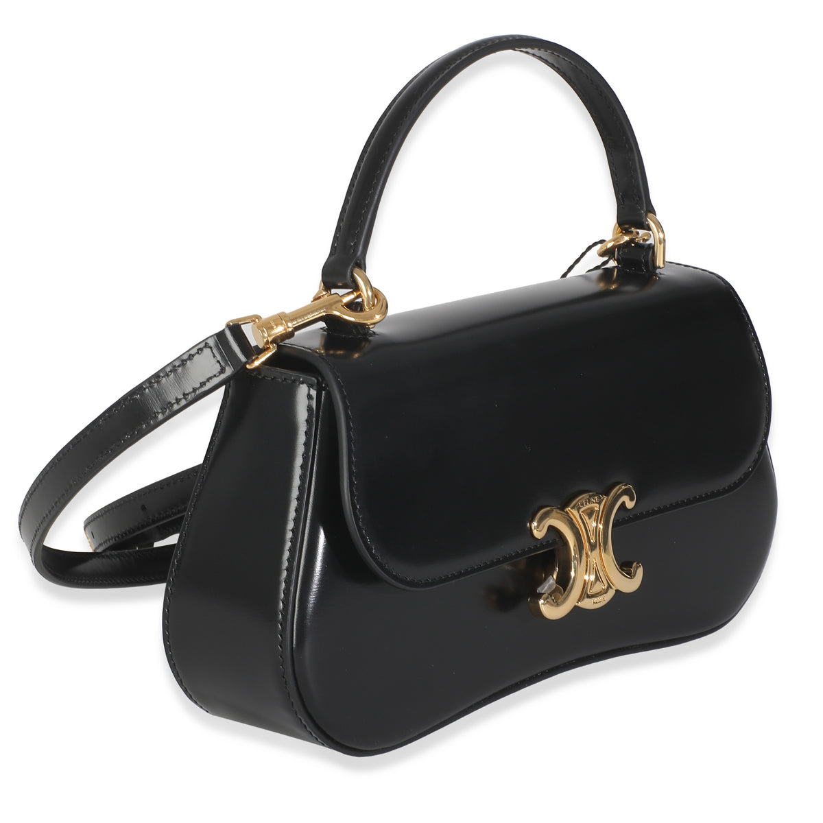Black Smooth Calfskin Teen Lola Top Handle Bag