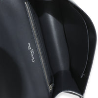 Silver Metallic Micro Cannage Patent Medium Diorama Flap Bag