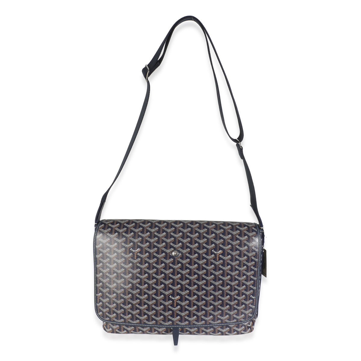 Navy Goyardine Canvas Capetien Messenger