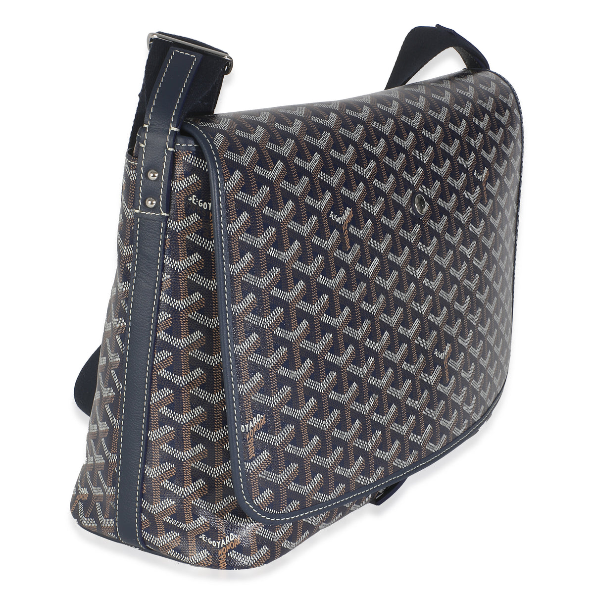 Navy Goyardine Canvas Capetien Messenger