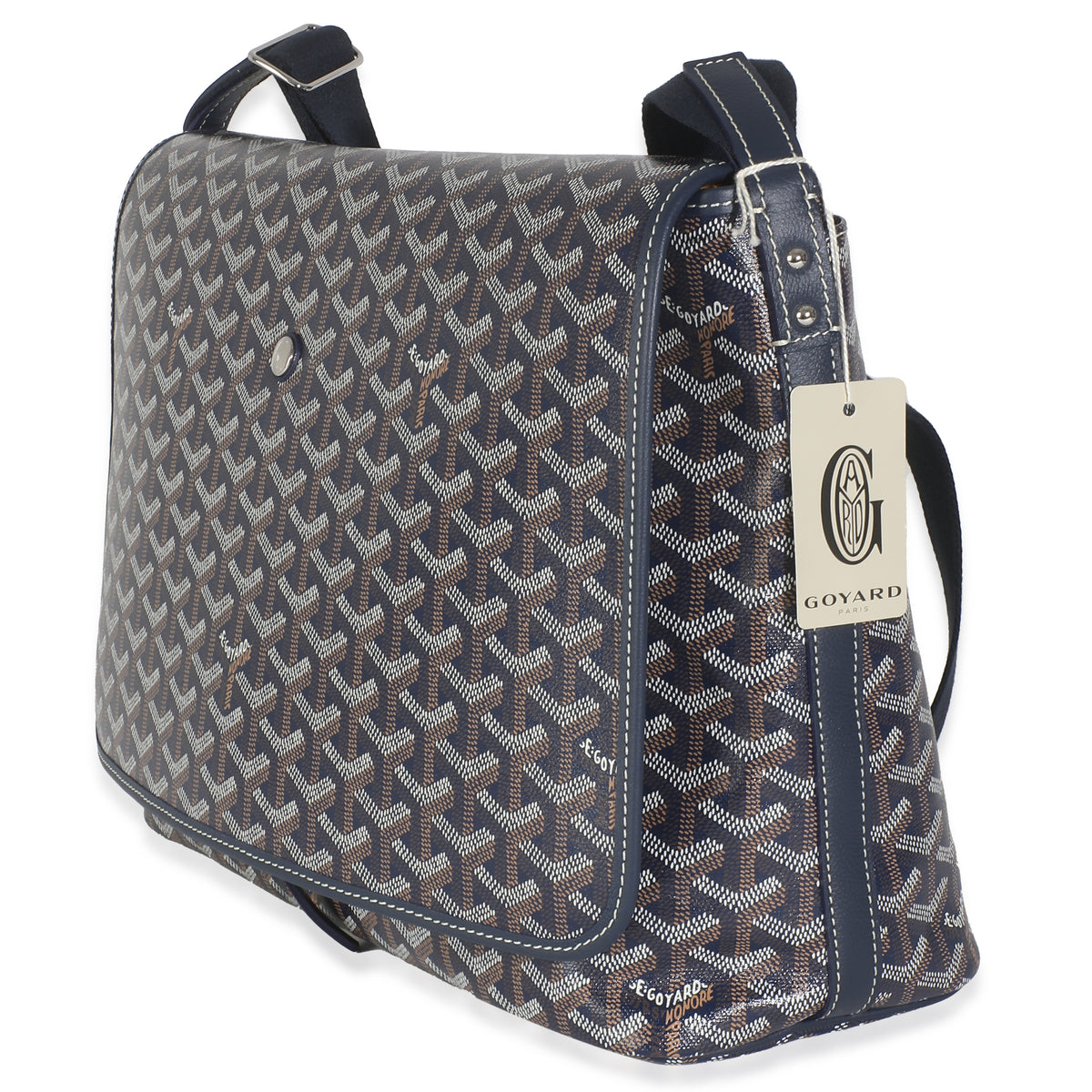 Navy Goyardine Canvas Capetien Messenger
