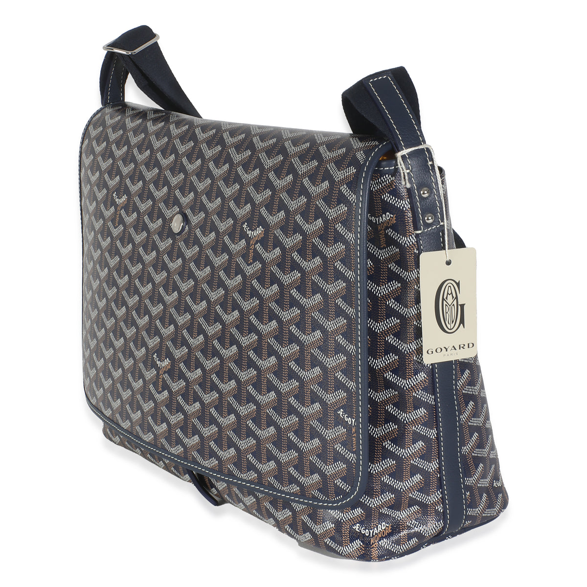 Navy Goyardine Canvas Capetien Messenger