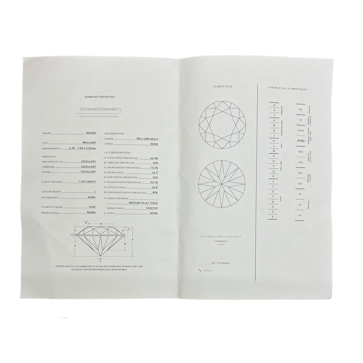 1.3 ct Diamond Tiffany Solitaire Engagement Ring