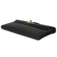 Black Swift Kelly Cut Clutch GHW