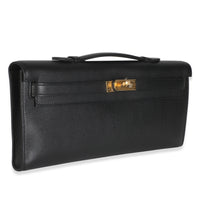 Black Swift Kelly Cut Clutch GHW