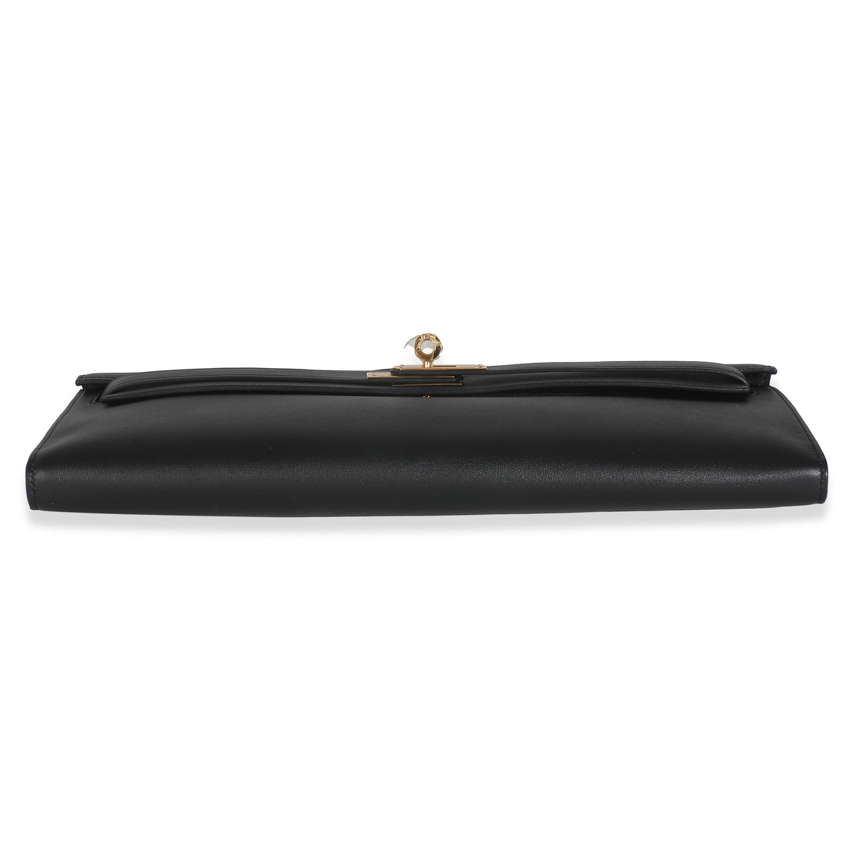 Black Swift Kelly Cut Clutch GHW