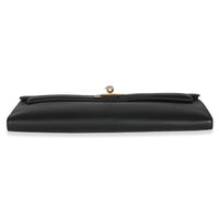 Black Swift Kelly Cut Clutch GHW