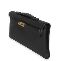 Black Swift Kelly Cut Clutch GHW