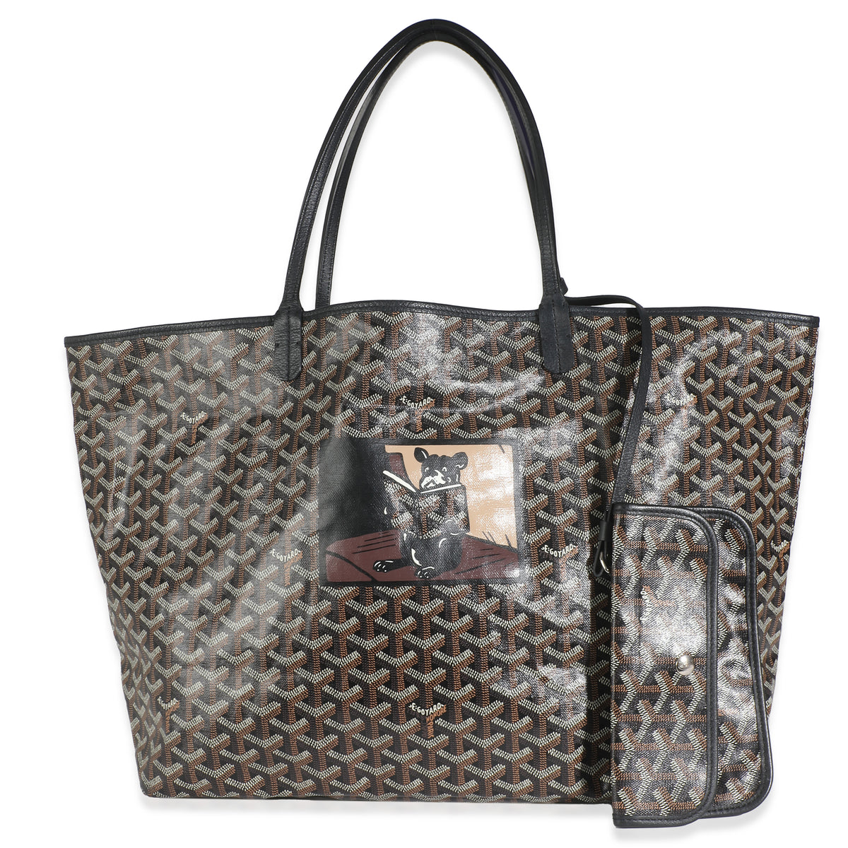 Black Goyardine Canvas French Bulldog Saint Louis GM