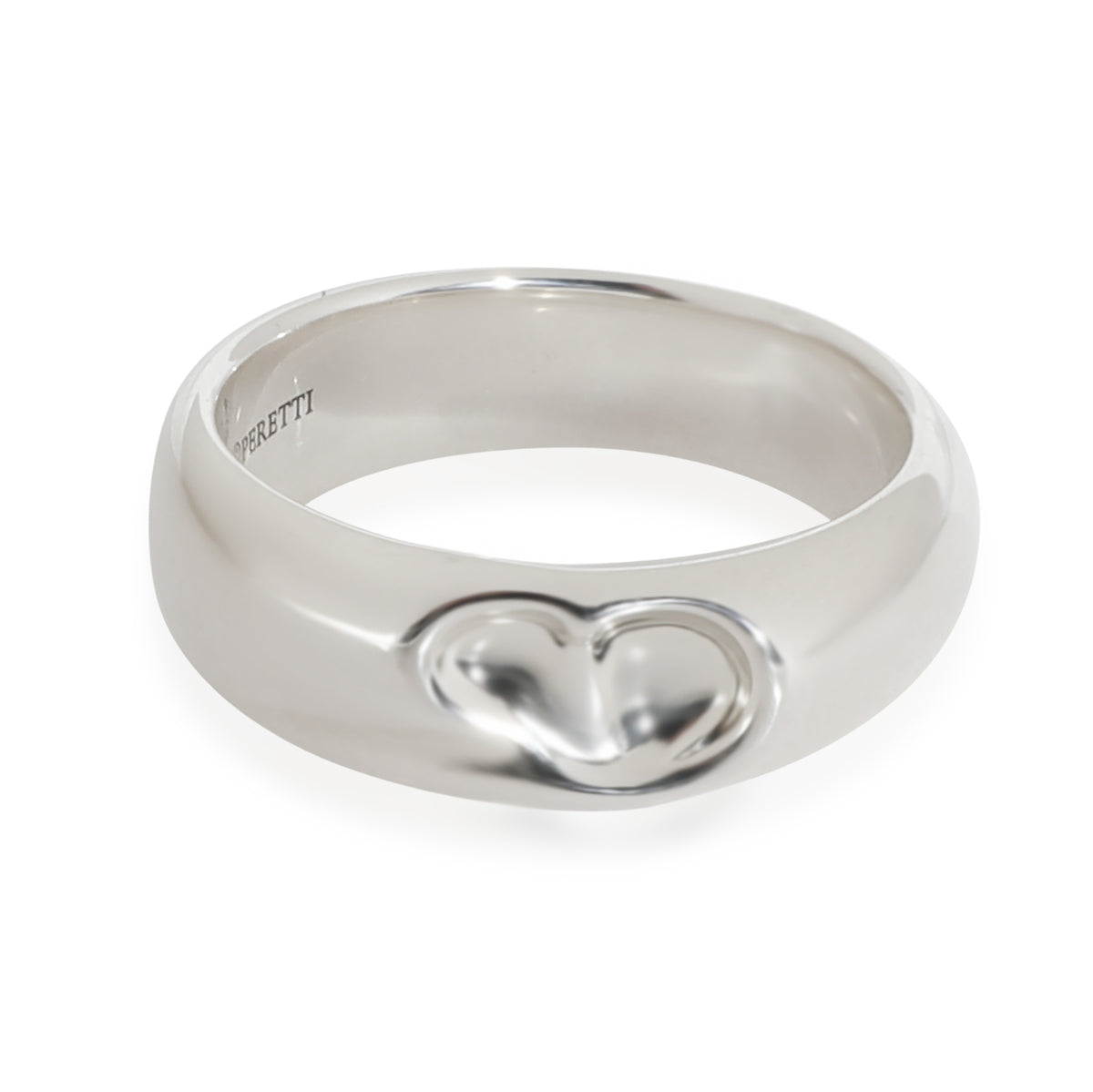 Sterling Silver  Elsa Peretti Carved Heart Ring