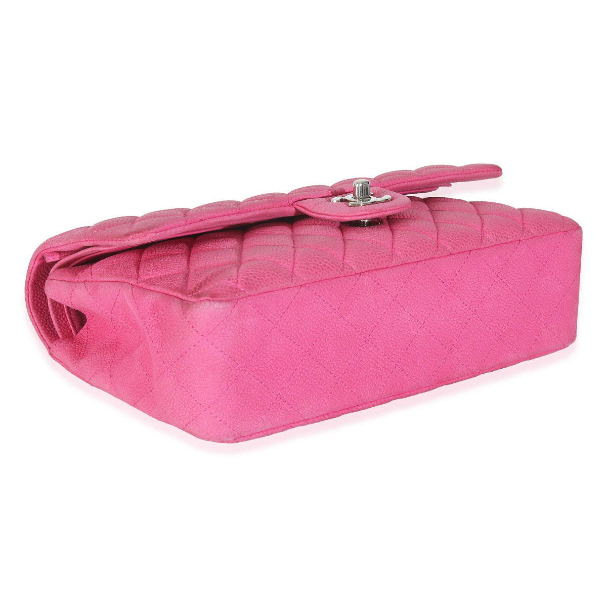 Chanel Pink Quilted Matte Caviar Medium Classic Double Flap Bag Handbag clasp