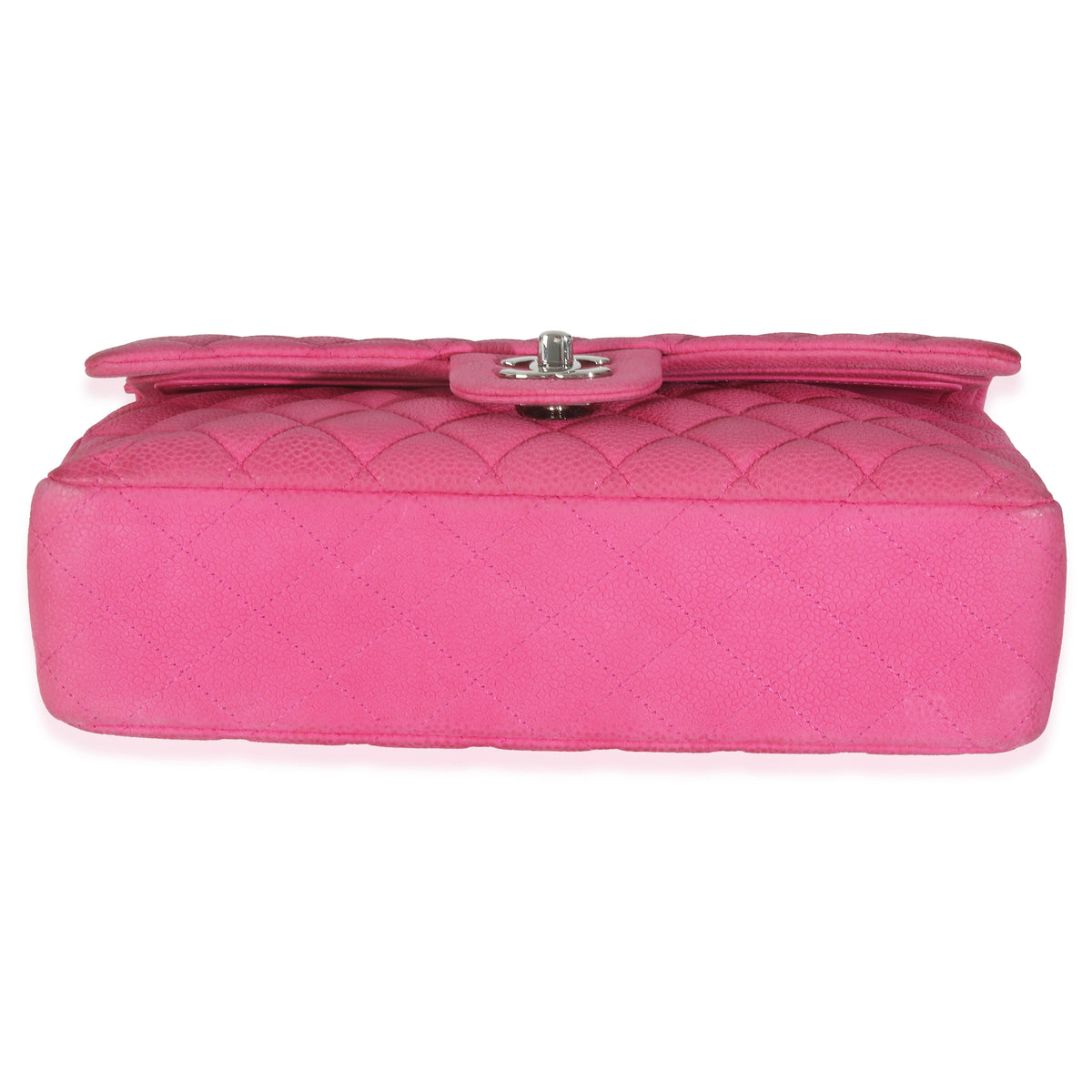 Chanel Pink Quilted Matte Caviar Medium Classic Double Flap Bag Handbag stamp