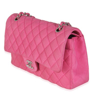 Chanel Pink Quilted Matte Caviar Medium Classic Double Flap Bag Handbag sv
