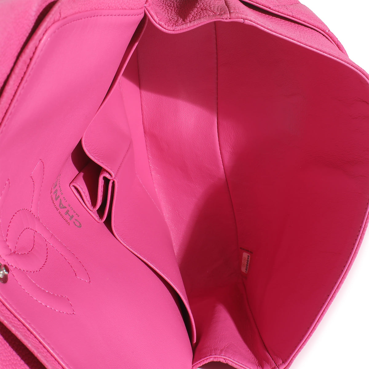 Pink Quilted Matte Caviar Medium Classic Double Flap Handbag