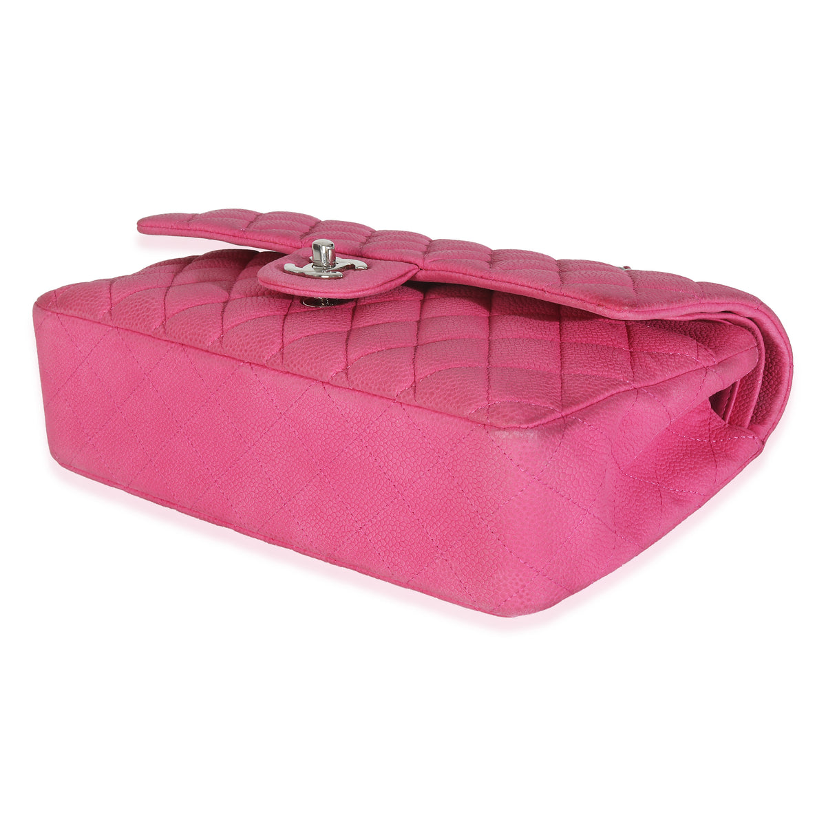 Pink Quilted Matte Caviar Medium Classic Double Flap Handbag
