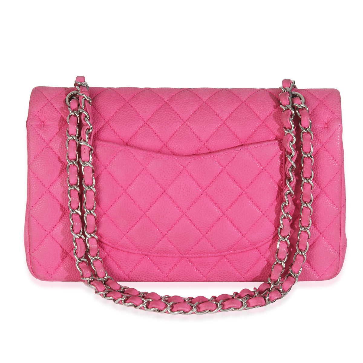 Pink Quilted Matte Caviar Medium Classic Double Flap Handbag