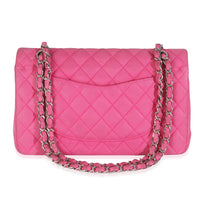 Pink Quilted Matte Caviar Medium Classic Double Flap Handbag