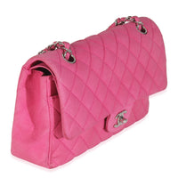 Pink Quilted Matte Caviar Medium Classic Double Flap Handbag