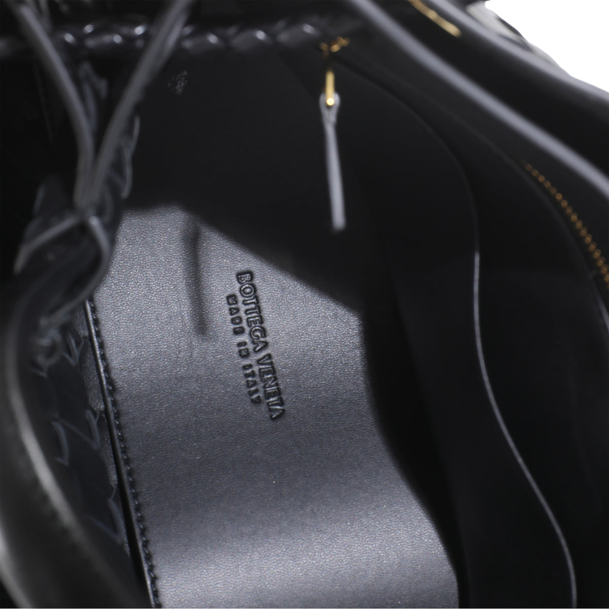 Black Nappa Intrecciato Small Andiamo Bag