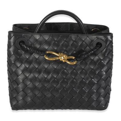 Black Nappa Intrecciato Small Andiamo Bag