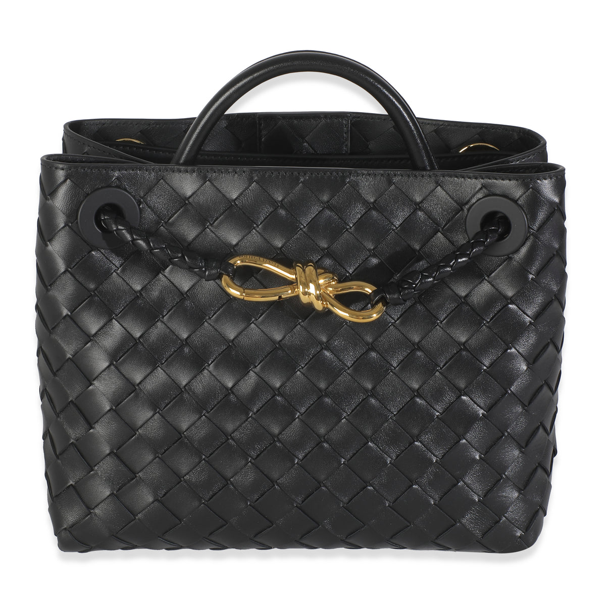 Black Nappa Intrecciato Small Andiamo Bag