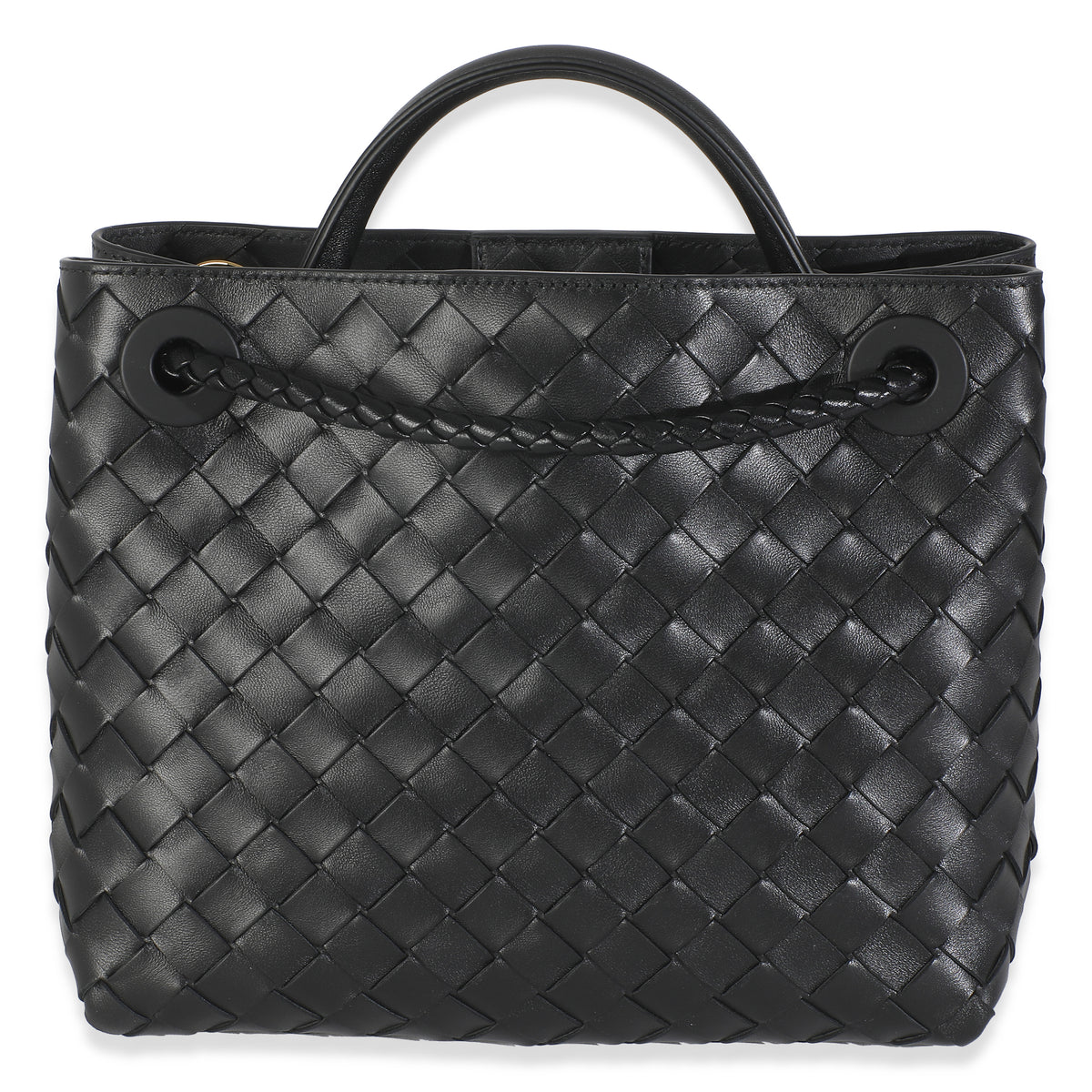Black Nappa Intrecciato Small Andiamo Bag