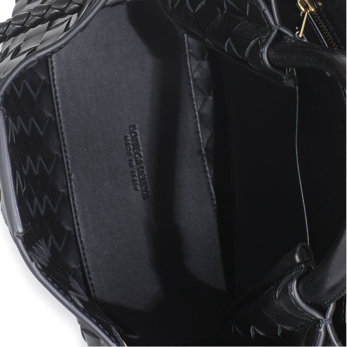 Black Nappa Intrecciato Small Andiamo Bag