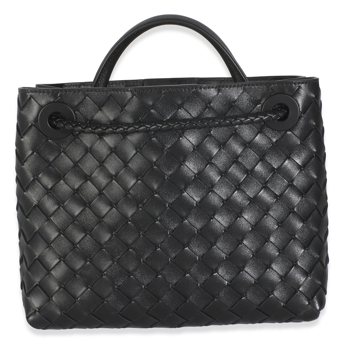 Black Nappa Intrecciato Small Andiamo Bag