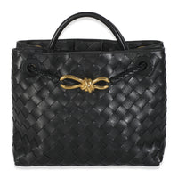 Black Nappa Intrecciato Small Andiamo Bag