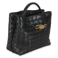Black Nappa Intrecciato Small Andiamo Bag